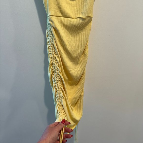 Windsor Yellow Ribbed Drawstring Dress - Picture 4 of 4